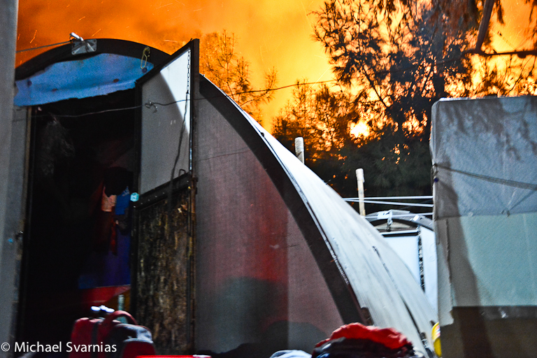 samostimes samos migration camp fire 2