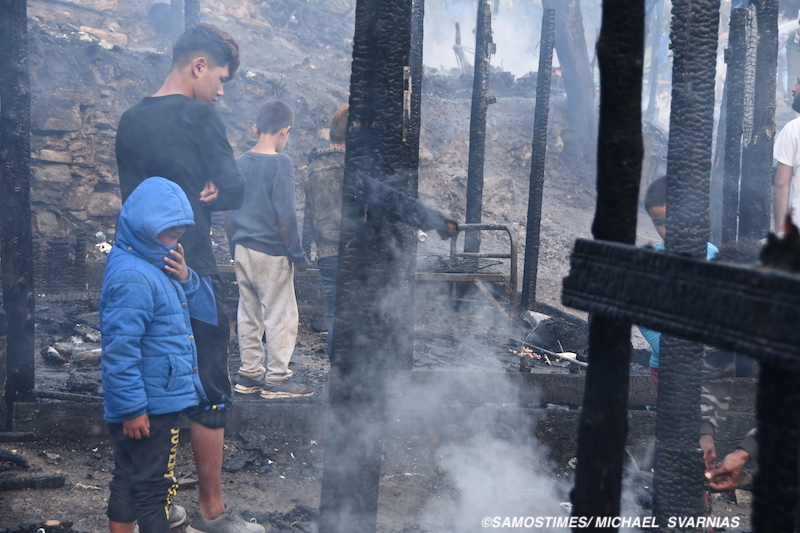 samostimes migrants camp riots 27 April 1