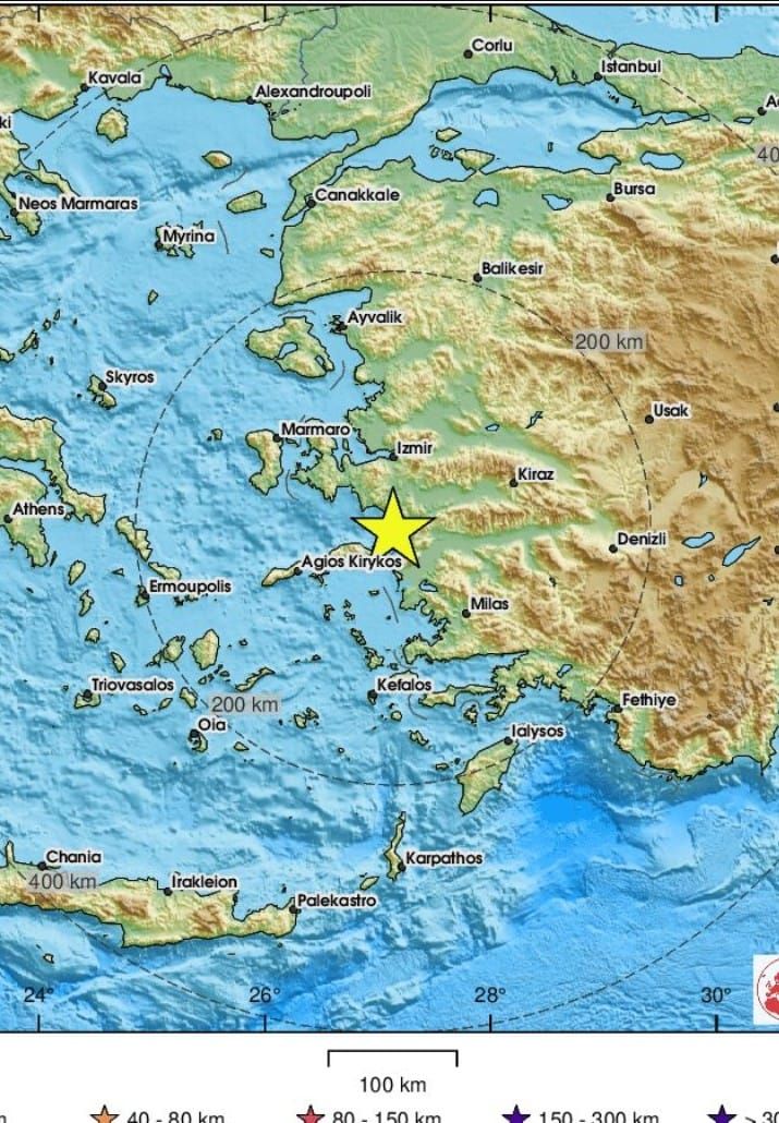 Σεισμός εκδηλώθηκε ανοιχτά της Σάμου